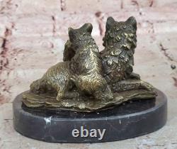 Sculpture En Bronze Art Déco Tête De Loup Petit Statuaire Figurine
