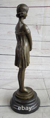 Sculpture En Bronze D'Art Déco Vintage Femme Dame Fille
