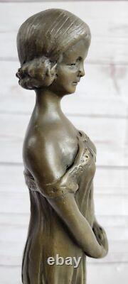 Sculpture En Bronze D'Art Déco Vintage Femme Dame Fille