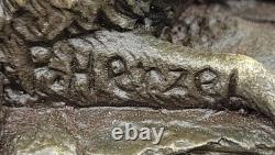 Sculpture En Bronze De Loup Cub Art Déco Figure Décorative De La Faune