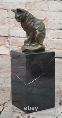 Sculpture En Bronze Par Milo Chat Gato Animal Félin Art Déco Statue Figurine