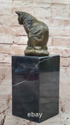 Sculpture En Bronze Par Milo Chat Gato Animal Félin Art Déco Statue Figurine