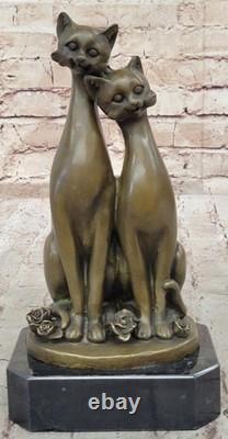 Sculpture En Bronze Par Milo Chat Gato Félin Animal Art Déco Statue Figurine