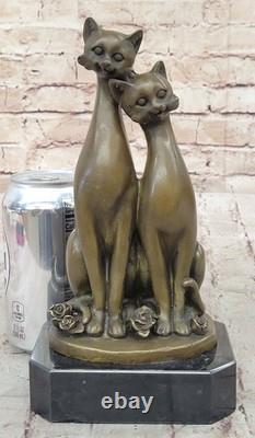 Sculpture En Bronze Par Milo Chat Gato Félin Animal Art Déco Statue Figurine