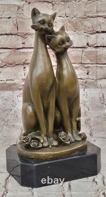 Sculpture En Bronze Par Milo Chat Gato Félin Animal Art Déco Statue Figurine