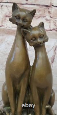Sculpture En Bronze Par Milo Chat Gato Félin Animal Art Déco Statue Figurine