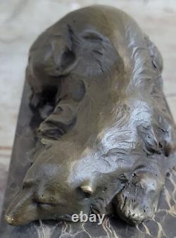 Sculpture Figurine De Livre Ours Polaire En Bronze Art Déco