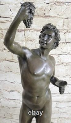 Sculpture Figurine Nu Bacchus En Bronze Massif 100% Art Déco Nouveau Vente