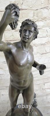 Sculpture Figurine Nu Bacchus En Bronze Massif 100% Art Déco Nouveau Vente