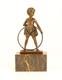 Sculpture Bronze Art Déco Fille Avec Cercle Hoop Girl D'après Ferdinand Preiss