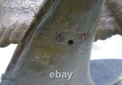 Sculpture bronze signé Elise Guy Art Déco Mouette en Plein Vol devant une Voile