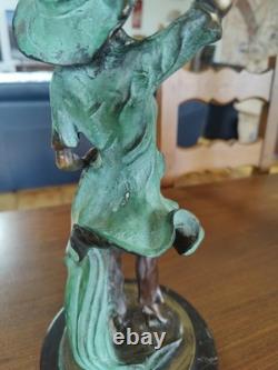 Sculpture bronze statue femme Art Nouveau déco H 37, poids 5,200 kgs
