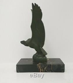 Sculpture cassée MAX LE VERRIER vautour oiseau regule bronze FONTE ART deco 1930