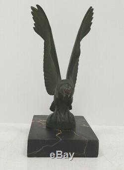 Sculpture cassée MAX LE VERRIER vautour oiseau regule bronze FONTE ART deco 1930