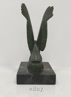 Sculpture cassée MAX LE VERRIER vautour oiseau regule bronze FONTE ART deco 1930