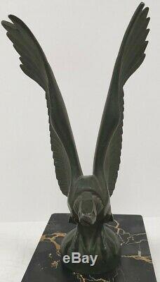 Sculpture cassée MAX LE VERRIER vautour oiseau regule bronze FONTE ART deco 1930