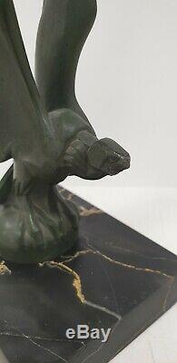 Sculpture cassée MAX LE VERRIER vautour oiseau regule bronze FONTE ART deco 1930