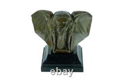 Sculpture d'une Tête d'éléphant en bronze Art déco d'après F. Bazin