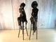 Sculpture Deux Femmes Sur Un Tabouret En Bronze Art D&eacute;co Sign&eacute;e