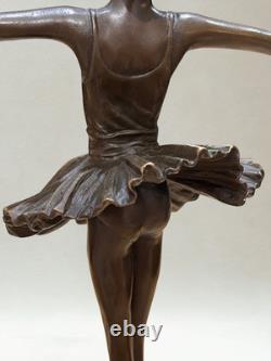 Sculpture en bronze Art Déco Danseuse ballerine Signée Milo Cachet bronze