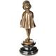 Sculpture En Bronze Art Déco Fille Avec Sac D'après Alex Kelety