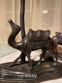 Sculpture en bronze, Bronze Animalier époque art déco, 2 bougeoirs, vers 1900