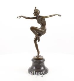 Sculpture en bronze d'une danseuse Art déco d'après Ferdinand Preiss