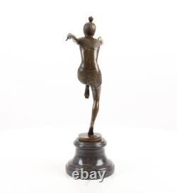 Sculpture en bronze d'une danseuse Art déco d'après Ferdinand Preiss