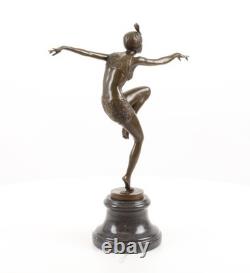 Sculpture en bronze d'une danseuse Art déco d'après Ferdinand Preiss
