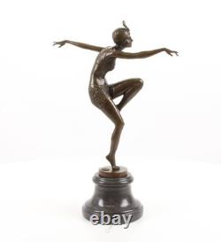 Sculpture en bronze d'une danseuse Art déco d'après Ferdinand Preiss