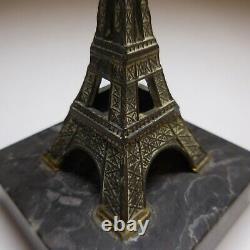Sculpture miniature Tour Effel bronze marbre 1930 art déco Paris France N6448