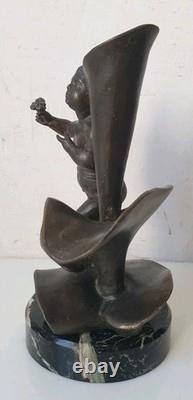 Sculpture soliflore ange cherubin garnier bronze art nouveau deco 1900 putti