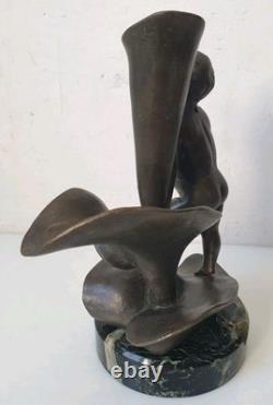 Sculpture soliflore ange cherubin garnier bronze art nouveau deco 1900 putti
