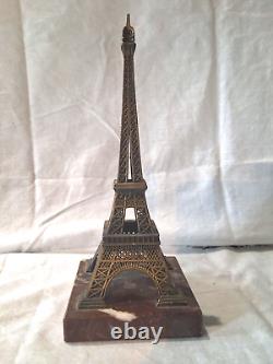 SculptureTour Eiffel bronze marbre 1930 art déco Paris France vintage