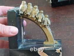 Serre Livres Art Deco Louis Albert Carvin En Bronze Oiseaux Branches Non Signe