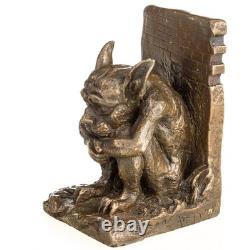 Serre Livres Sculpture en bronze gargouille Art déco Signée