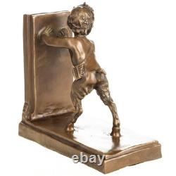 Serre Livres Sculpture en bronze un satyre Art déco d'après Milo