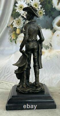 Signée Cowboy Kamiko Bronze Sculpture Figurine Statue Animal Art Déco Large