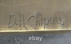 Signée D. H Chiparus, Bronze Art Déco Danseuse Sculpture Nouveau Marbre Nr