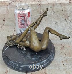 Signée Deco Bronze Sculpture Cubism Chair Fille Abstrait Art Moderne Figurine