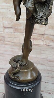 Signée J. R Colinet Bronze Art Déco Danseuse Statue Serpent Décor Maison Solde