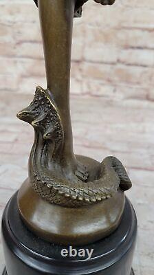 Signée J. R Colinet Bronze Art Déco Danseuse Statue Serpent Décor Maison Solde