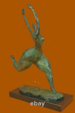 Signée Milo Abstrait Nu Femme Bronze Sculpture Figurine Moderne Art Deco