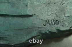 Signée Milo Abstrait Nu Femme Bronze Sculpture Figurine Moderne Art Deco