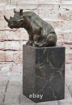 Signée Milo Animal Statue Avec Bronze Sculpture Art Déco Style Figurine Ouvre