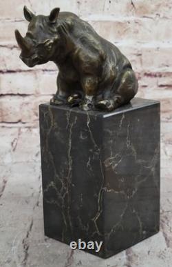 Signée Milo Animal Statue Avec Bronze Sculpture Art Déco Style Figurine Ouvre