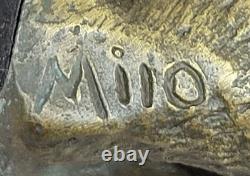 Signée Original Ours Famille Portrait Buste Bronze Sculpture Art Déco