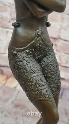 Signée Preiss Bronze Dancing Girl Musée Qualité Art Déco Statue Décor Figurine