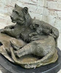 Signée Tigerfamily Bronze Sculpture Statue Art Figurine Art Déco Figurine