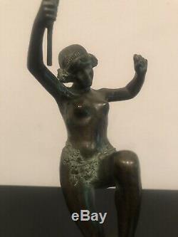Statue Ancienne Bronze François Andre Clemencin Danseuse Art Deco